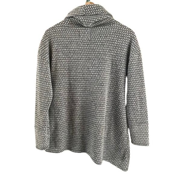 New York Laundry Cowl Neck Mosaic Soft Asymmetric Hem Long Sleeve Top Women Sz S - Picture 3 of 9